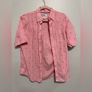 Croft and Barrow Pink Anchor Print Men's Button Up Shirt